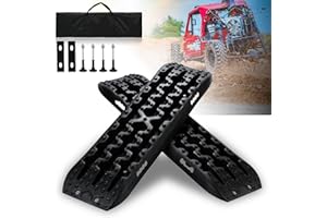 ‎YAKIMZ Yakimz 2x Anfahrhilfe Wohnmobil, Sandbleche Traktionsmatte Kunstoff Recovery Board Offroad Tracks mit Aufbewahrungstasche und Installationstool, 10T Last für Geländewagen Wohnmobil LKW PKW