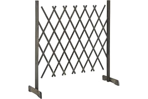 Tidyard Valla de Jardín Enrejado Soporte para Plantas trepadoras Madera Maciza de Abeto Gris 120x90 cm