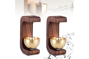BYZESTY Gong per porta in legno, 2 pezzi, dopamina, campanello magnetico, autoadesivo, per porta, ufficio, negozio, caffetteria (caffè)