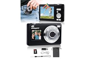 ARNSSIEN Appareil Photo Numérique avecà Double écran,Autofocus 4K 48MP pour Vidéos de Blog,Carte de 32GB, Appareil Photo Compacts,Zoom 16X, Anti-Vibrations, pour Enfants/Ados/Débutants,Y5