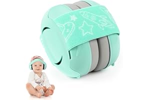 VichiPan Protectores de oídos para bebés, protectores de auriculares con cancelación de ruido para bebés, orejeras para niños, reducción de ruido con cojín suave y diadema ajustable para niños