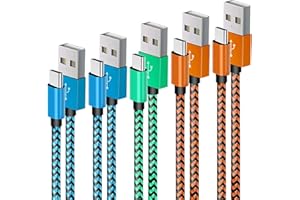 USB C Cable,AWINBOW (5 Pack/2M) USB Type C Fast Charging Cable - Nylon Braided USB C Sync Cable for Galaxy S10/S9/S8+/S8, MacBook, Sony XZ, HTC 10, OnePlus 5T, Huawei P9 etc.