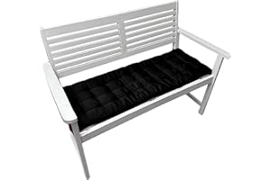 Brandsseller Coussin de Banc 120x40x4 cm – Coussin pour Banc de Jardin et Banc de Salle à Manger – Imperméable, Facile d’Entretien & rembourré – Usage intérieur & extérieur – Noir