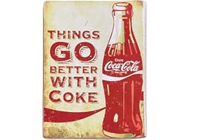 KUSTOM ART Aimant (aimant) Série Coke Coca-Cola Vintage de collection Impression sur bois 10 x 6 cm
