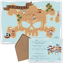 Piraten-Einladungskarten Für Den Kindergeburtstag – 6 Bunte Karten Inkl. Umschlägen