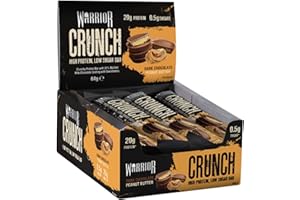 Warrior Crunch - Lot de 12 barres protéinées à faible teneur en glucides - 64 g