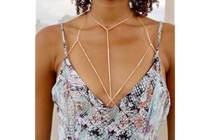 Atentuyi Cadena Del Cuerpo En Capas Collar De Oro Y Nightclub Cadena De Sujetador Bikini Alambre Arnés Cuerpo Accesorios Verano Vientre Cintura Cadena Boho Playa Borla Mujeres Y Las Niñas