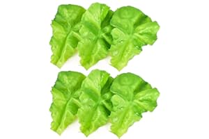 HUIANER 6Pcs Fake Lettuce Leaves Artificial Vegetables Lettuces Simulation Plastic Lifelike for House Kitchen Party Pub Decoration Ornament