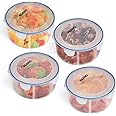 AGARO Airtight Container, Food Storage Container With Lid, Multipurpose Kitchen Container, Round Plastic Body, Leak Proof, BPA Free, Capacity 400ml Each, Pack of 4