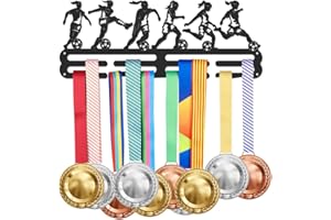 SUPERDANT Colgador para medallas de fútbol Medallas de fútbol Femenino Estante para Colgar en la Pared Estante para Colgar Cintas Decoración Ganchos de Hierro para más de 40 medallas