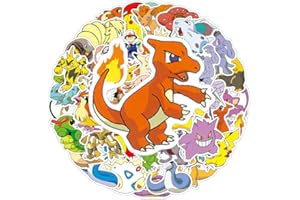 Pocketmonster Stickers Kinder, 100 Stück Wasserfeste Aufkleber Kinder für Skateboards, Helme, Water Bottle, Tablets, Schultaschen, Kühlschränke, Fahrräder, Türen, Tischplatten