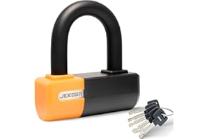 Jekosa® PBL110 Heavy Duty Bike Lock with 5 Keys - 18 mm Cut Resistant Steel Shackle - Weather Resistant ABS Shell | High Security D Lock for Motorcycle, Bicycle, Scooter, Garage