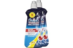 Finish Brillantante Lavastoviglie, Additivo Lavastoviglie, Lemon, 500 ml (Confezione da 2 Brillasciuga). Rimborso di 2€, ovvero sia 1€ per ogni prodotto con il bollino acquistato