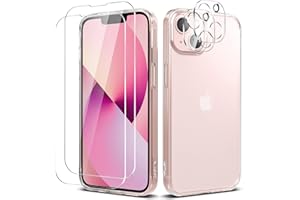 iLiebe Handyhülle Kompatibel mit iPhone 13 Mini Hülle mit 2 Stück Panzerglas und 2 Stück Kamera Panzerglas Transparente Soft Silikon TPU Schutzhülle für iPhone 13 Mini