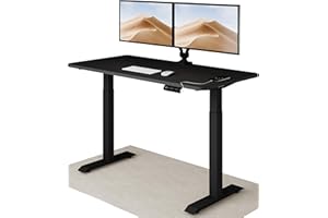 Desktronic Height Adjustable Desk 140 x 70 cm - Fast Dual Motor Sit Stand desk - Very Stable Electric Standing Desk - One-Piece Tabletop Stand Up Desk- Touchscreen controller Standing Desk
