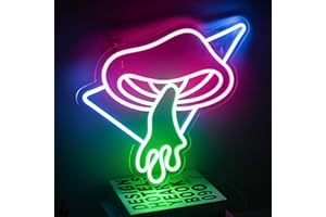 SIGNSHIP Letrero de neón de hongo, luz de neón LED colorida para decoración de pared, hongo lindo USB para dormitorio, habitación de niños, sala de juegos, fiesta, bar, regalo para niños y amigos