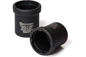 Powerbuilt 4er Spindelmutter-Socket, 63mm Innendurchmesser, 1,27cm Antrieb, Schwarz, Chrome Vanadium, Industriell, Linksgewinde, Grob, 1-Ton, Black Phosphate