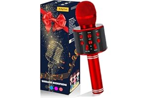 BukyTom Microfono Bluetooth Karaoke per Bambini - 4 in 1 Microfono Bambini Portatile Karaoke Microfoni per Cantare, Giocattolo Microfono Compatibile con Android/iOS Smartphone PC