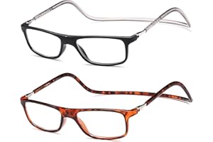 NEW VISION Gafas Presbicia Hombre 2 PACK, Gafas de Presbicia Cierre Imán, Longitud Ajustable, Gafas De Lectura para Hombre y Mujer, NV2904 (Mn, 3.5, x)
