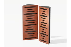UA ACOUSTICS Paquete de 2 trampas acústicas estrechas para graves | Difusión - Reflección - Insonorización | Tamaño: 23 x 50 cm | Placas perforadas de color: (cereza, pulso mini)