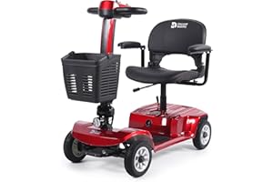 Discover Mobility Glide 4mph Mobility Vehicle Device Buggy with 12 AH Battery (Red)
