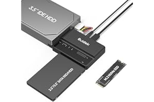 SUIDEK Adaptateur M.2 vers SATA, Lecteur de Disque dur USB 10 Gbps, Adaptateur PCIe NVMe, SATA et IDE, Prend en charge (clé M et clé M+B) les SSD M.2 de Toutes Tailles, SSD/HDD SATA et HDD IDE de 3,5"