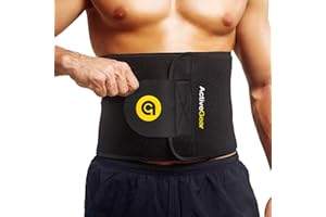 ActiveGear Neoprene Sweat Belt Waist Trimmer Belt For Men and Women For Slimming and Shedding Excess Weight – Waist Trainer For Abdominal Weight Loss And A Flat Belly (Large: 9" x 46", Yellow)