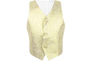 TiaoBug Enfant Garçon Chemise Gilet Veste sans Manches Garçons Gilet Costumes d'honneur Mariage Baptême Cérémonie 2-14 Ans