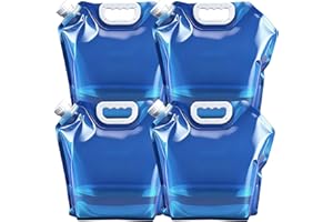 Dalephoric 4 Pezzi Tanica Acqua Pieghevole 10L, Tanica Pieghevole, Senza BPA, Taniche per Acqua Portatili, Contenitori Pieghevoli per Acqua, Riutilizzabile, per Campeggio, Emergenza, Picnic, Blu