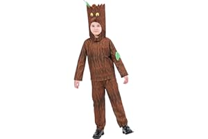 CosExpress World Book Day Costumes for Girls Boys Stick Tree Costume Kids Boys World Book Day Costumes for Kids Fancy Dress Kids Book Character Costumes Book Week 7-8Y