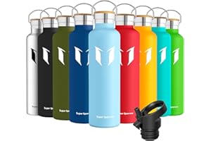 Super Sparrow Botella Agua Acero Inoxidable - Botella Agua Niños - 350ml/500ml/620ml/750ml/1L - Botella Termica Boca Estándar - Sin BPA, para Niños & Adultos, Deporte, Oficina, Yoga, Ciclismo