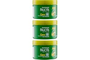 Garnier Fructis Style Shine Long-lasting Disciplining Wax Up to 24H with Bamboo Extract 02 Strong Hold Defines and Adds Shine - 3 x 70 ml jars