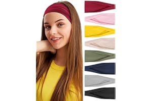 BELEVO 8 Pcs Bandeau Cheveux Femme, Antidérapant Bandeaux Mode pour Femmes Sport Headband Elastique Cheveux Homme Accessoire Cheveux Adapté Yoga Fitness Exercice