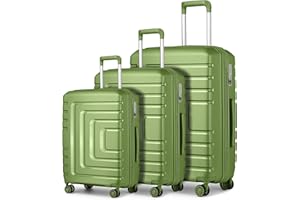 Sea choice Set di valigie 3 pezzi 51×31×76cm leggere bagagli espandibili con 8 ruote girevoli trolley da viaggio 100L in polipropilene resistente con serratura TSA