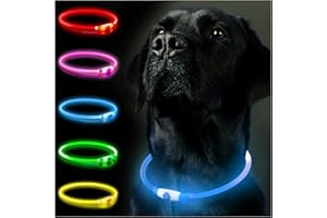 SERDA-RUN Świecąca obroża dla psa, możliwość ładowania, obroża LED dla psa, regulowany rozmiar, tryb oświetlenia, bezpieczeństwo dla psa