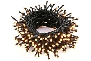 BrizLabs Noël Guirlande Lumineuse Intérieur et Extérieur, 10M 100 LED Lumière Noel Électrique 8 Modes Etanche Blanc Chaud Guirlande Décorative pour Sapin de Noël Chambre Jardin Festival Halloween