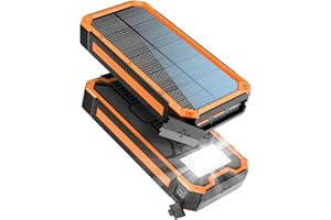 PAIDASHU Solar Powerbank 20000mAh, Wasserdichtes Solar Ladegerät USB C Externer Akku Solarladegeräte mit Outputs, Power Bank für Smartphones, Tablets und mehr