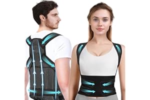 Feelyhee Correcteur de Posture pour Homme Femme, Maintien du Dos, du Cou et Des Épaules, Redresseur de Dos, Réglable Ceinture Dorsale Maintien du Droit (S)