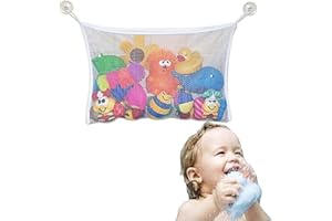 Dinghaole Children's Bathroom Mesh Bag Bath Toy Bag Water Play Toy Storage Bag Bathtub Hanging Bag With 2 suction cup hooks
