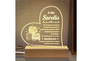 Niyewsor Regalo Sorella Natale, Regali per Sorella Luce Notturna, Regalo Donna Amica, Regalo Sorella Compleanno, Festa Della Mamma Natale Regalo per Sorella, Amica