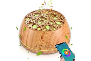 GISOTECH GLOBAL STYLE AND TECHNOLOGY GISOTECH Diffusore Di Oli Essenziali Alexa 400 ml,Altoparlante Bluetooth,Smart App WiFi,30 luci led,Profumatore per Ambienti,Umidificatore Ambiente,Diffusore Olio Essenziale,per Casa Ufficio Yoga