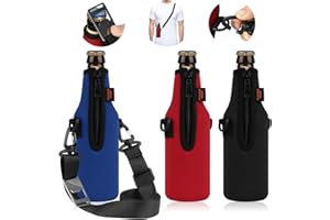 Desing Wish 3 Stück 12oz 330ml Bier Flaschenkühler Neopren Manschette Bierkühler Flaschen Kühlmanschette Getränkekühler Isoliert Bierflasche Kühler mit abnehmbarem Schultergurt und Flaschenöffner