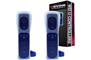 DEVINE CUSTOMZ DevineCustomz® - Telecomando Wii e Wii U con custodia in silicone e cinturino da polso, telecomando di ricambio per Nintendo Wii/Wii U Kit Bundle (confezione doppia)