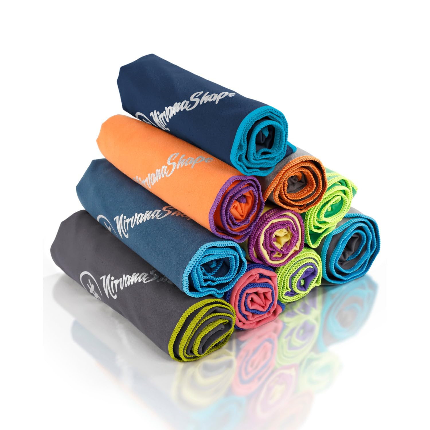 NirvanaShape® - Asciugamano da viaggio per zaino o borsa in microfibra, compatto, leggero, ad asciugatura rapida, per viaggi, outdoor, spiaggia, campeggio, Blu/bordo azzurro., 180 x 90 cm