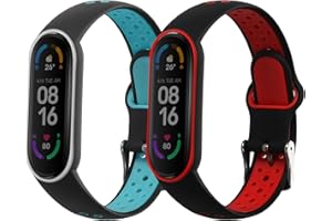 kwmobile 2 x bransoletka sportowa kompatybilna z Xiaomi Mi Smart Band 6 / Mi 6 / Band 5 - zestaw opasek fitness z silikonu TPU