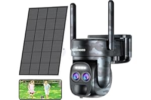 BEENOZO 4K Bezprzewodowa zewnętrzna kamera monitorująca WiFi z podwójnym obiektywem,360° PTZ kamera wewnętrzna,8xzoom hybrydowy,automatyczne śledzenie,wykrywanie,kolor nocny,syrena,dwukierunkowy dźwięk,z