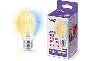 WiZ Filament Tunable White - Smart LED belysning (WiFi och Bluetooth), 60W, A60, E27, 2700-6500 Kelvin, Dimbar i kallvitt til