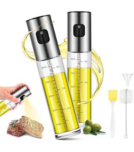 2 Spruzzini Per Olio In Acciaio Inox - Nebulizzatore Per Cucina, Friggitrice Ad Aria, Insalate - Controllo Preciso - Foto 8
