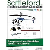 Feuilles Adhésives Transparentes A4 Sattleford (5 Pièces) | Pour Imprimante Laser | Autocollants Résistants