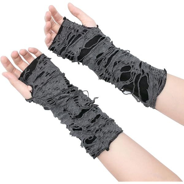 Gants Longs Sans Doigts Style Y2K/gothique – 40 Cm, Tissu Extensible, Pour Cosplay, Halloween, Concert